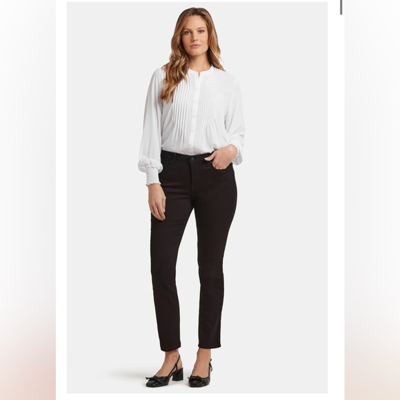 NYDJ Sheri slim black 5 pocket stretch jeans - Picture 4 of 12